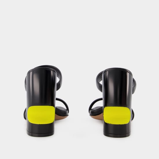 Bulky Slides - Off White - Svart/gul - Läder - Image 3