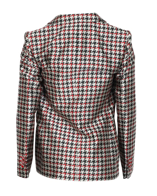 Giorgio Armani Houndstooth Blazer i flerfärgad siden - Image 3