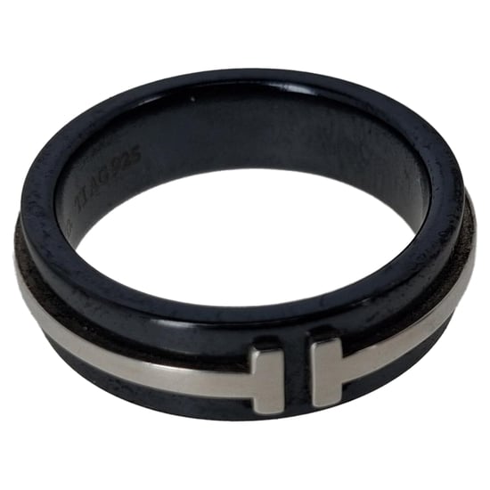 Tiffany & Co T Wide Band Ring in Black Metal - Image 2