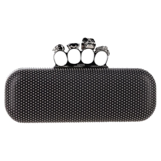 Alexander McQueen Studded Skull Knuckle Box Clutch in Black Leather - Image 1