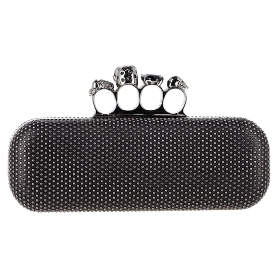 Alexander McQueen Studded Skull Knuckle Box Clutch in Black Leather - Image 3