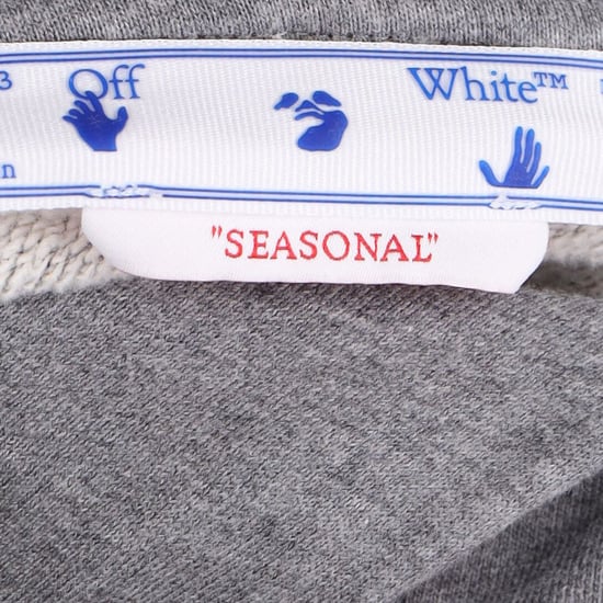 Off-White Hoodie grå med tryck - Image 4