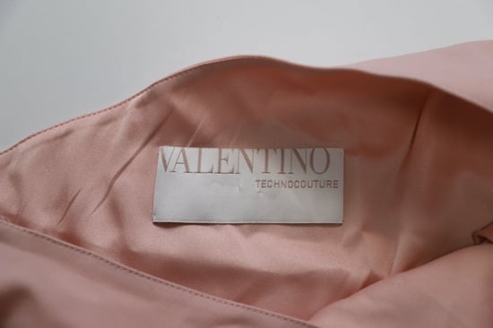 Valentino One Shoulder Rose Embellished Midi Dress in Light Pink Wool - Image 2