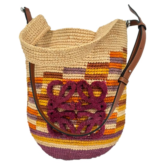 Loewe Paula’s Ibiza Slit Mini Rainbow Cross-body Bag in Multicolor Raffia - Image 1