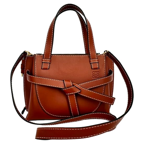 Loewe Mini Gate Tote in Brown Leather - Image 1