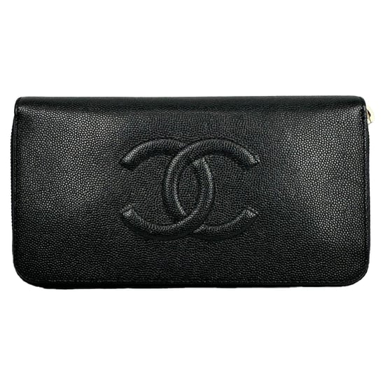 Chanel Timeless CC Zipped Long Wallet in Black Caviar Leather - Image 1