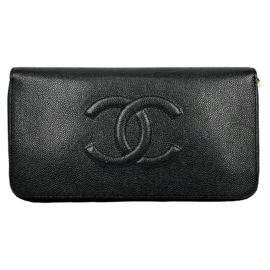 Chanel Timeless CC Zipped Long Wallet in Black Caviar Leather - Image 2