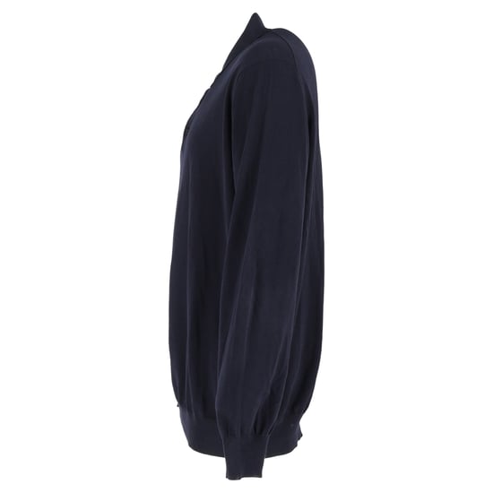 Loro Piana poloshirt met lange mouwen van marineblauwe wol - Image 2