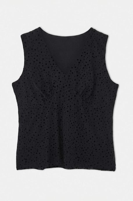 Trendyol Curve Dam Svart Prickig Ärmlös Figursydd Plus size Blusar - Image 4