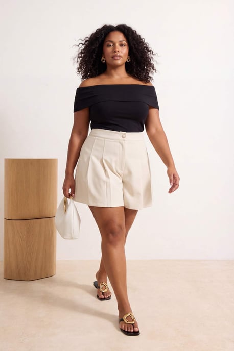 Trendyol Curve Dam Svart Enfärgad Ärmlös Figursydd Plus size Blusar - Image 6