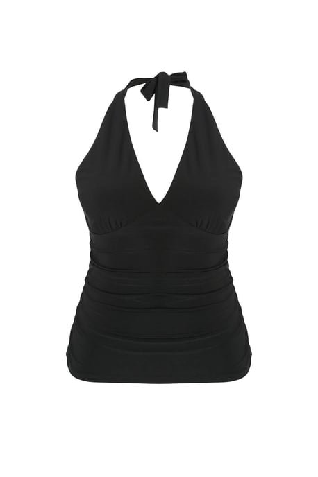 Trendyol Curve Dam Svart Enfärgad Ärmlös Figursydd Plus size Blusar - Image 3
