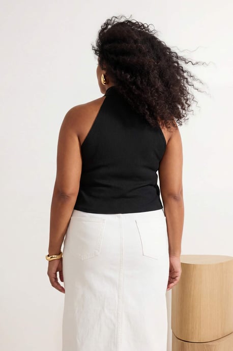 Trendyol Curve Dam Svart Enfärgad Ärmlös Regular fit Plus size Blusar - Image 6