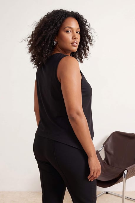Trendyol Curve Dam Svart Enfärgad Ärmlös Figursydd Plus size Blusar - Image 4