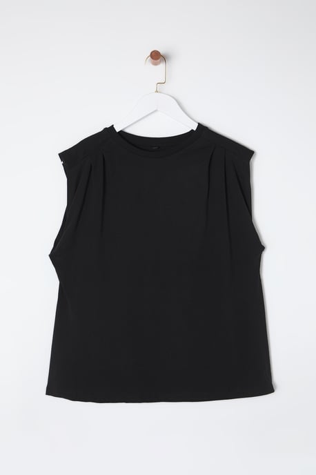 Trendyol Curve Dam Svart Enfärgad Ärmlös Regular fit Plus size Blusar - Image 5