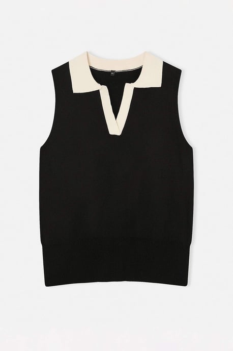 Trendyol Curve Dam Svart Färgblock Ärmlös Figursydd Plus size Blusar - Image 3