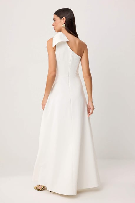 TRENDYOLMİLLA Dames Wit Effen Maxi Mouwloos Diploma-uitreiking / Gala A-lijn Avond & Gala Jurk - Image 3