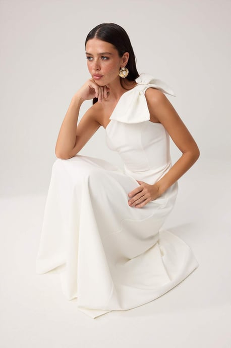 TRENDYOLMİLLA Dames Wit Effen Maxi Mouwloos Diploma-uitreiking / Gala A-lijn Avond & Gala Jurk - Image 4