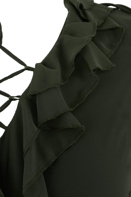 Trendyol Curve Dam Khaki Enfärgad Maxi Lång Fest A-linje Plus size Klänning - Image 5