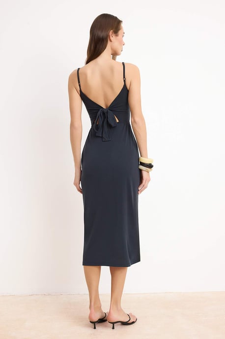 TRENDYOLMİLLA Women's Gray Plain Maxi Sleeveless Casual Bodycon Dresses - Image 3