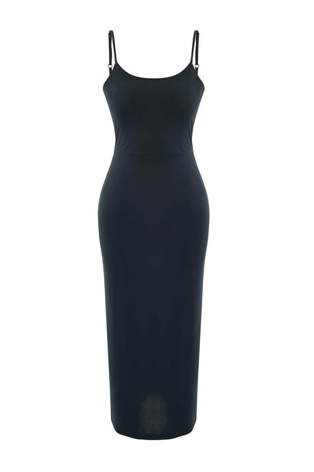 TRENDYOLMİLLA Women's Gray Plain Maxi Sleeveless Casual Bodycon Dresses - Image 4