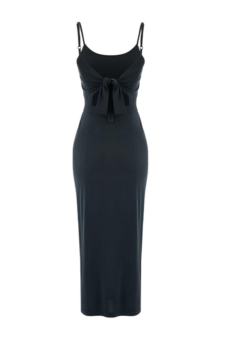 TRENDYOLMİLLA Women's Gray Plain Maxi Sleeveless Casual Bodycon Dresses - Image 5