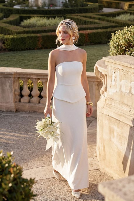 TRENDYOLMİLLA Dames Wit Effen Maxi Mouwloos Zeemeermin Avond & Gala Jurk - Image 6