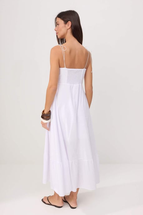 TRENDYOLMİLLA Women's White Plain Maxi Sleeveless Evening / Daily A-line Dresses - Image 3