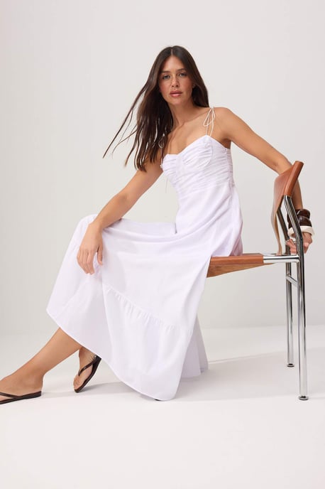 TRENDYOLMİLLA Women's White Plain Maxi Sleeveless Evening / Daily A-line Dresses - Image 6