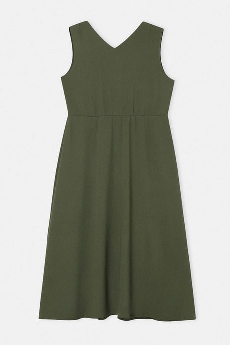 Trendyol Curve Dam Khaki Enfärgad Maxi Ärmlös Casual A-linje Plus size Klänning - Image 5