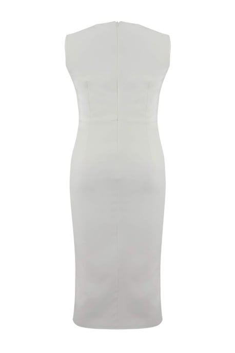 Trendyol Curve Dam Vit Enfärgad Maxi Ärmlös Kväll / Vardag Bodycon Plus size Klänning - Image 5