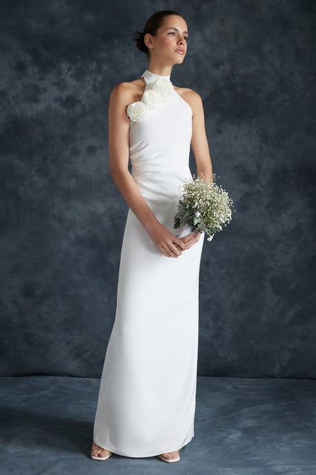 TRENDYOLMİLLA Dames Wit Effen Maxi Mouwloos Diploma-uitreiking / Gala Recht Avond & Gala Jurk - Image 3