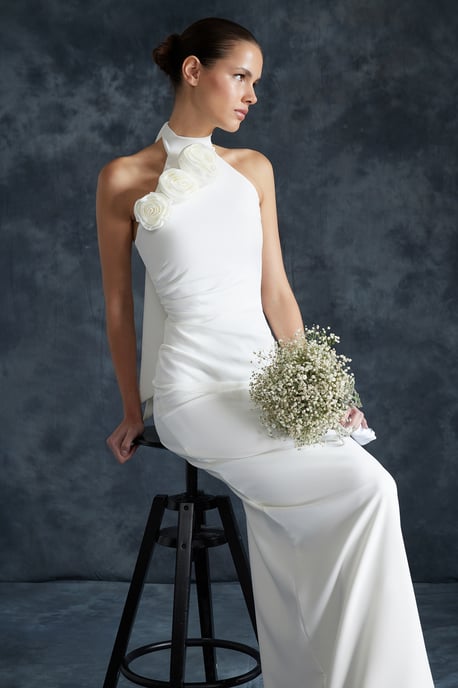 TRENDYOLMİLLA Dames Wit Effen Maxi Mouwloos Diploma-uitreiking / Gala Recht Avond & Gala Jurk - Image 4