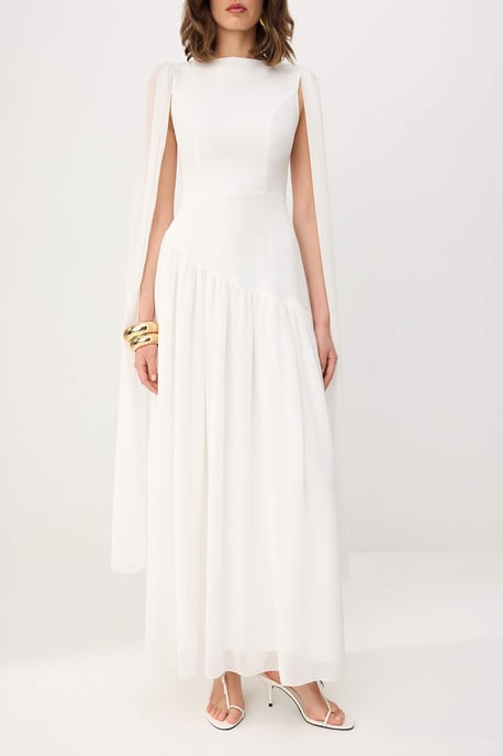 TRENDYOLMİLLA Women's White Plain Maxi Sleeveless Skater Dresses - Image 2