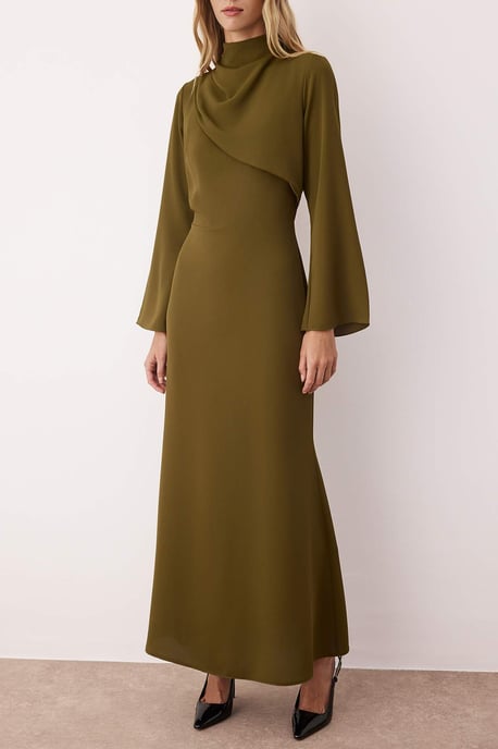 Trendyol Modest Dames Kaki Effen Maxi Lang Casual A-lijn Modest Avond Jurken - Image 2