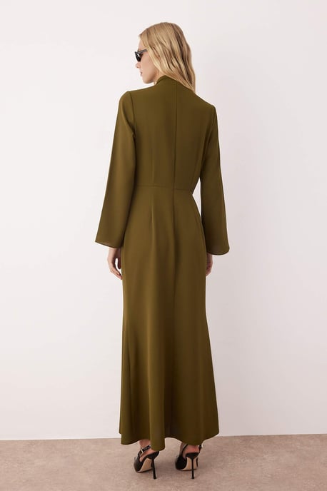 Trendyol Modest Dames Kaki Effen Maxi Lang Casual A-lijn Modest Avond Jurken - Image 3