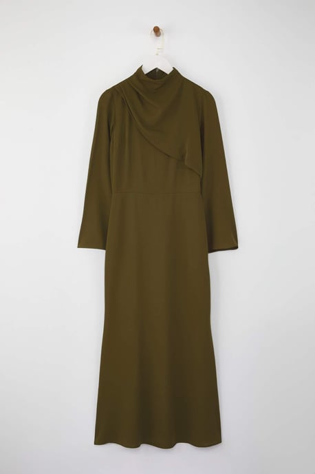 Trendyol Modest Dames Kaki Effen Maxi Lang Casual A-lijn Modest Avond Jurken - Image 4