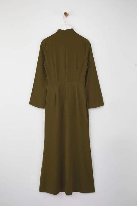 Trendyol Modest Dames Kaki Effen Maxi Lang Casual A-lijn Modest Avond Jurken - Image 5