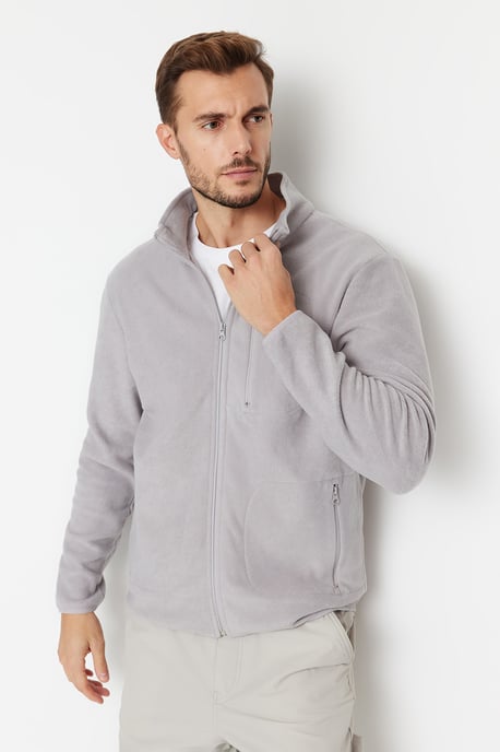 TRENDYOL MAN Heren Grijs Effen Lang Regular fit Vesten - Image 1