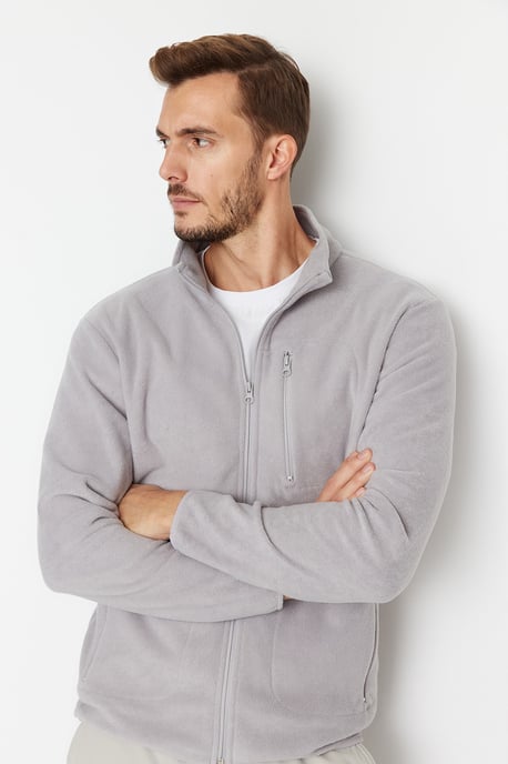TRENDYOL MAN Heren Grijs Effen Lang Regular fit Vesten - Image 2