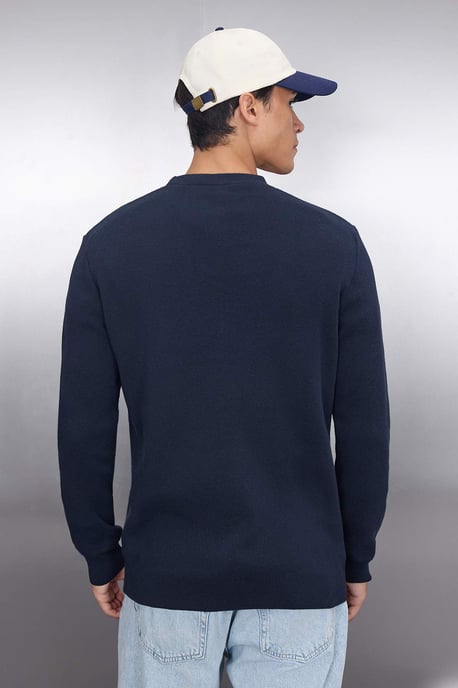 TRENDYOL MAN Men's Dark blue Plain Long Fitted Cardigans - Image 3