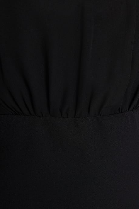 TRENDYOLMİLLA Women's Black Plain Short / Mini Long Evening / Daily A-line Dresses - Image 4