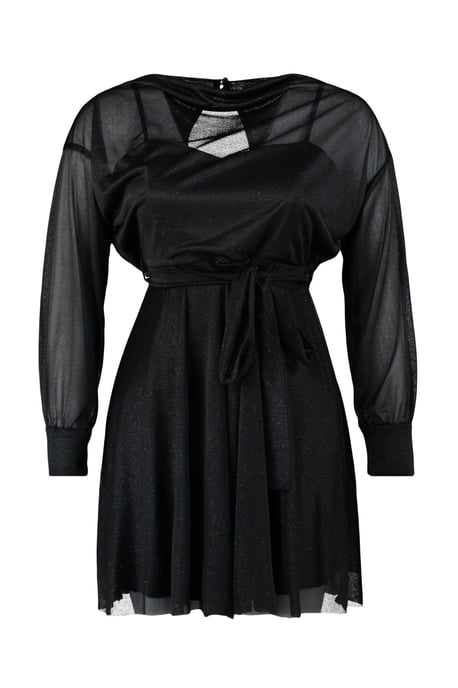 Trendyol Curve Dam Svart Enfärgad Kort / Mini Lång Elegant/Kväll Skater Plus size Klänning - Image 5