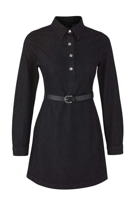 TRENDYOLMİLLA Dames Zwart Effen Extra Kort / Super Mini Lang Casual A-lijn Jurken - Image 4