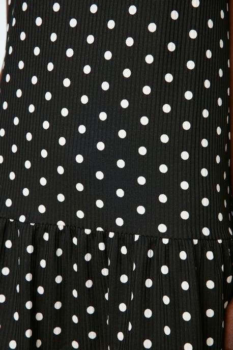 TRENDYOLMİLLA Dames Zwart Bloemen Kort / Mini Mouwloos Casual Recht Jurken - Image 2