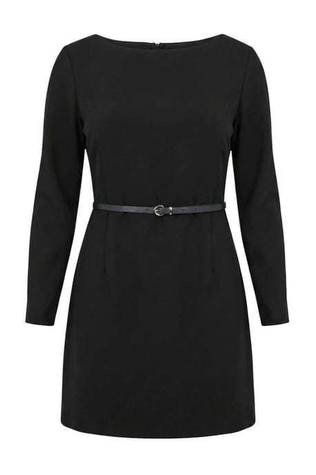 Trendyol Curve Dam Svart Enfärgad Kort / Mini Lång A-linje Plus size Klänning - Image 4
