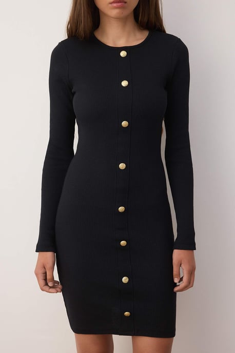 TRENDYOLMİLLA Women's Black Plain Short / Mini Long Casual Bodycon Dresses - Image 2