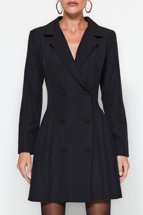 TRENDYOLMİLLA Dames Zwart Effen Kort / Mini Lang Zakelijk Blazer Jurk Jurken - Image 2