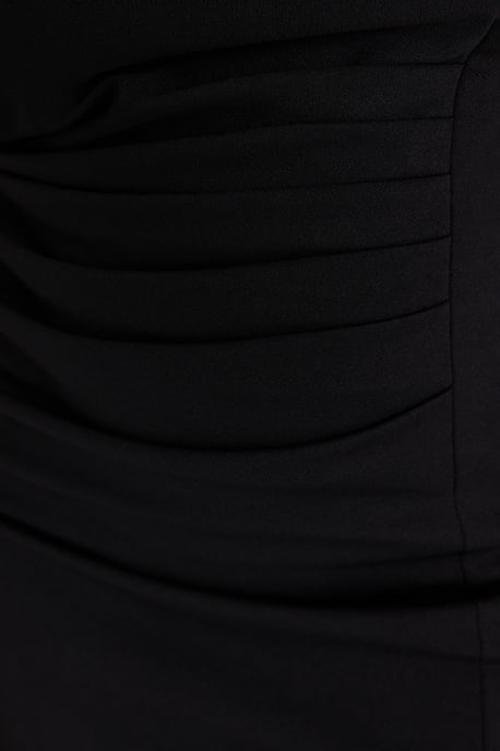 Trendyol Curve Dam Svart Enfärgad Kort / Mini Ärmlös Elegant/Kväll Bodycon Plus size Klänning - Image 2