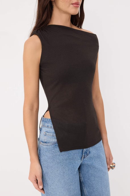 TRENDYOLMİLLA Dames Bruin Effen Mouwloos Getailleerd Blouses - Image 2