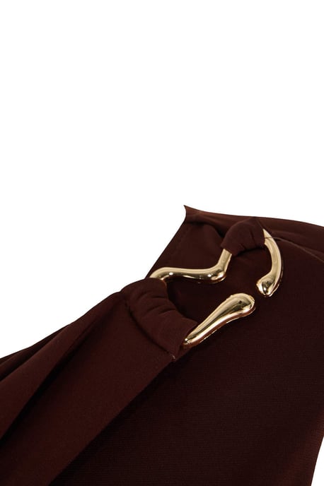 Trendyol Curve Dam Brun Enfärgad Ärmlös Figursydd Plus size Blusar - Image 4